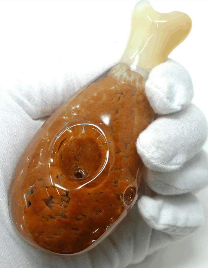 4'' chicken drumstick Glass Spoon Hand PIPE