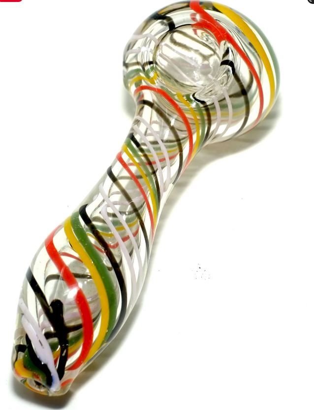 4.5'' Stripes Glass Spoon Hand PIPE