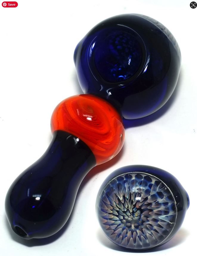 4'' Blue Glass SPoon Hand PIPE