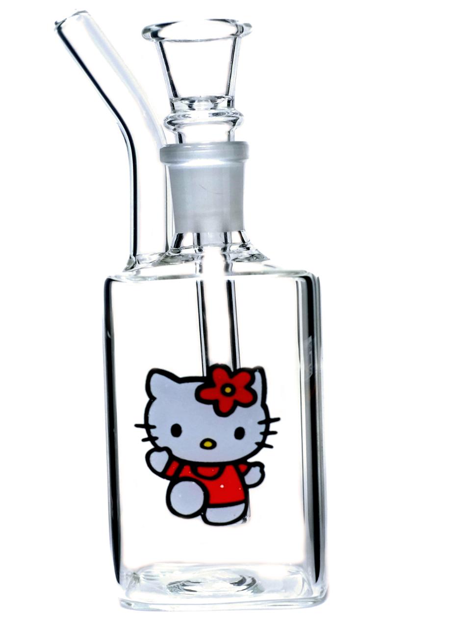 6'' Simple Hello Kitty Rectangle Glass Water PIPE