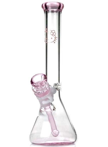 10'' GLASS Pink Hello Kitty Cat GLASS Water PIPE