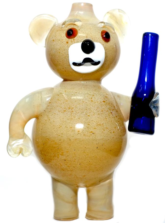 5.5'' Ted Bear Holding Beer GLASS Hand PIPE