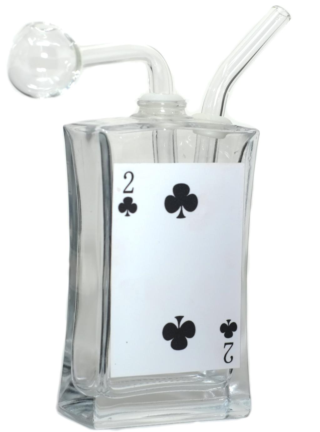 5'' Poker Designs Thick GLASS Oil Burner Water PIPE