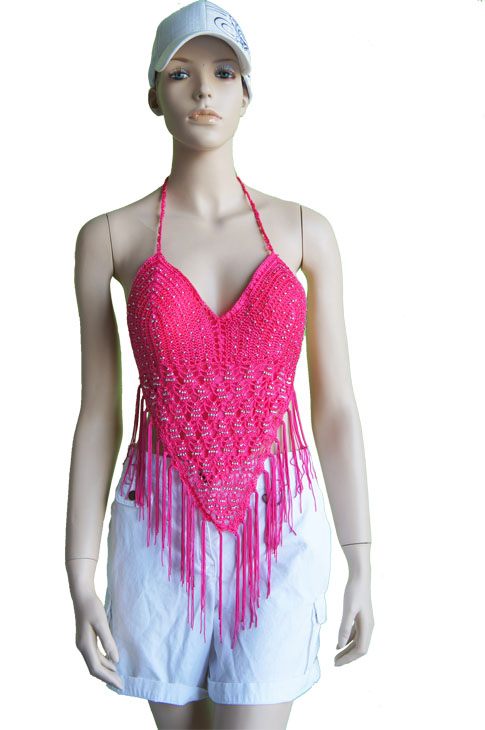 Beaded Hot Top With Triangle Style