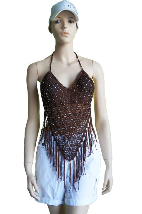 Beaded Hot Top With Triangle Style