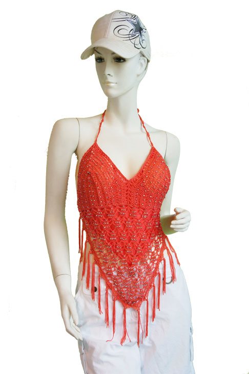 Beaded Hot Top With Triangle Style