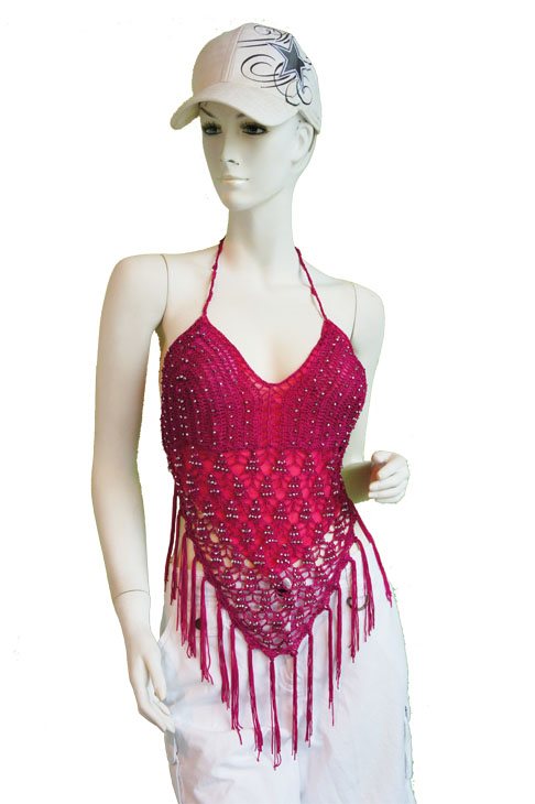Beaded Hot Top With Triangle Style
