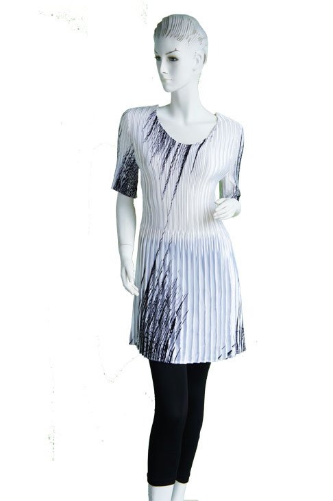 Mini Pleat Tunic With SHORT Sleeves