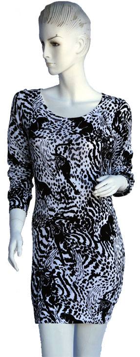 Beaded Knit Mini Dresses