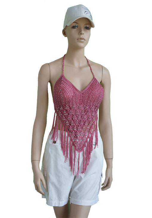 Beaded Hot Top With Triangle Style