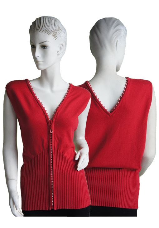 Diamond Zipper Sweater VEST