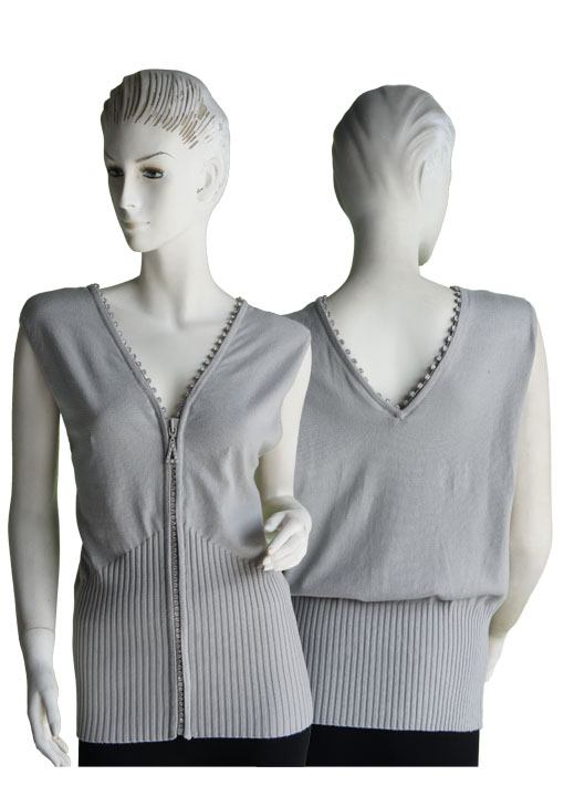 Diamond Zipper Sweater VEST