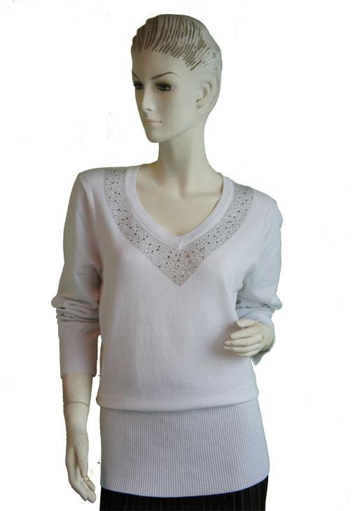 Knit SWEATER Long Sleeve V neck With Sparkle
