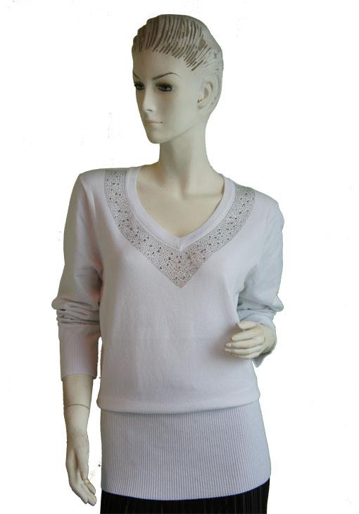 Knit Sweater Long Sleeve V neck With Sparkle