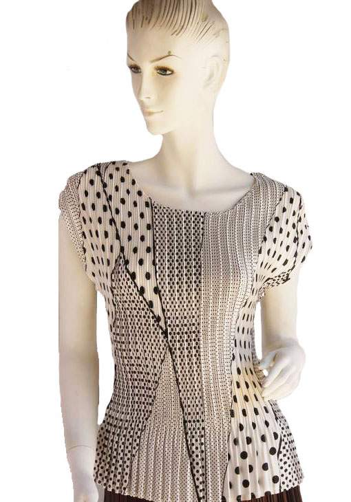 MAGIC Mini Pleat Cap Sleeves Round Neck Short Length