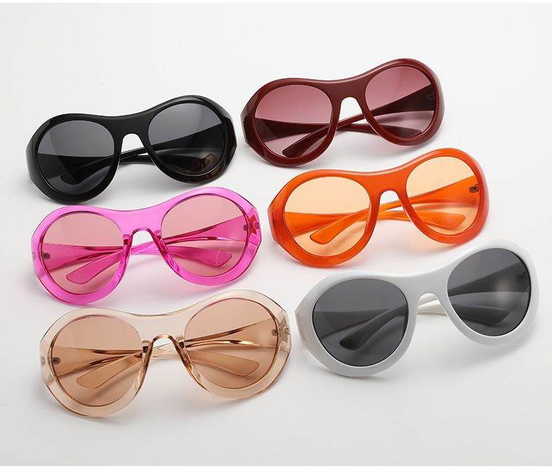 Simple Style Classic Style Color Block Pc Oval FRAME Full FRAME W