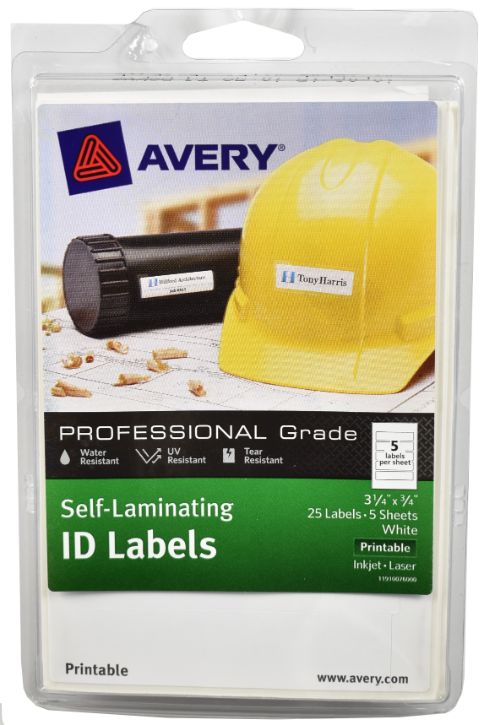 Self - Laminating ID Labels - Pack of 25