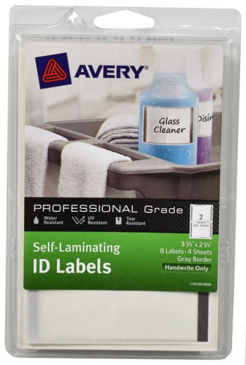 Self - Laminating ID Labels - Pack of 8