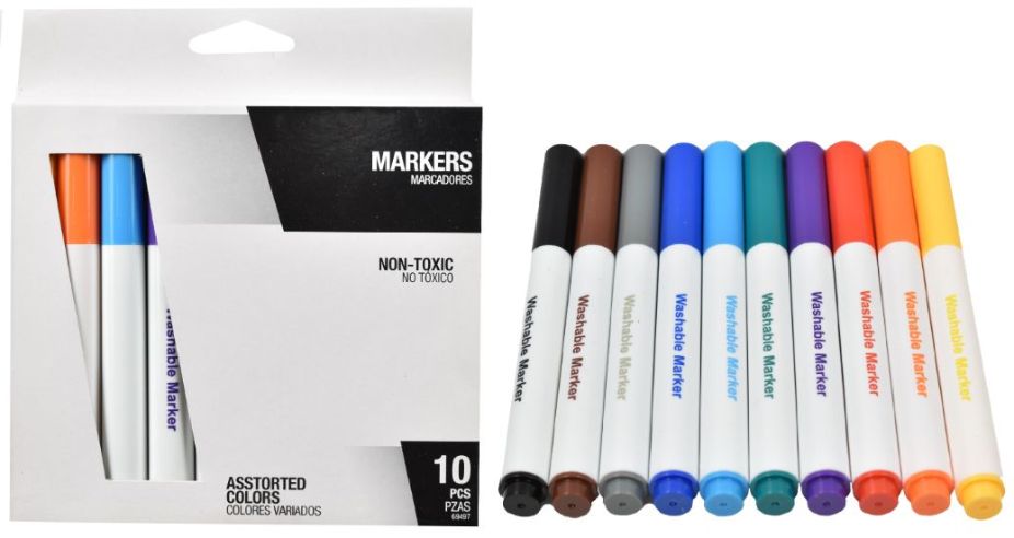 Assorted Color Markers - Pack of 10