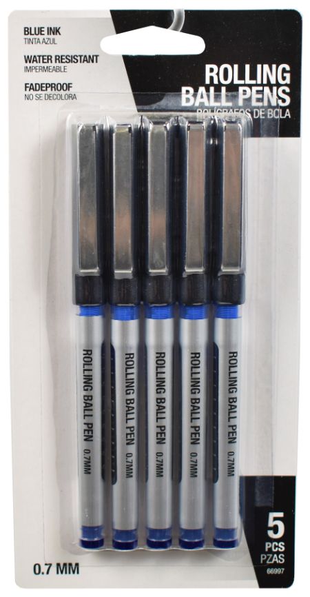 Blue Rolling Ball PENs - Pack of 5