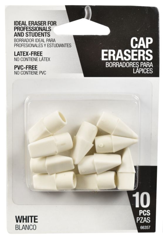 White CAP Erasers - Pack of 10