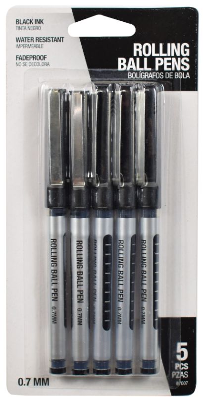 Black Rolling Ball PENs - Pack of 5