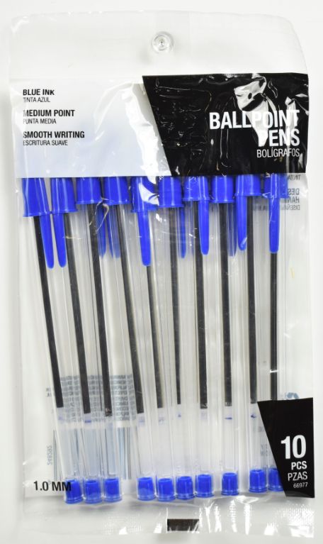 Blue Ballpoint Pens - Pack of 10