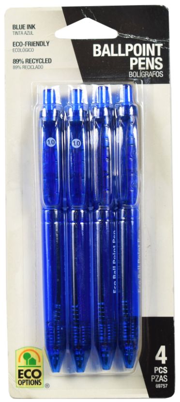 Blue Ballpoint PENs - Pack of 4