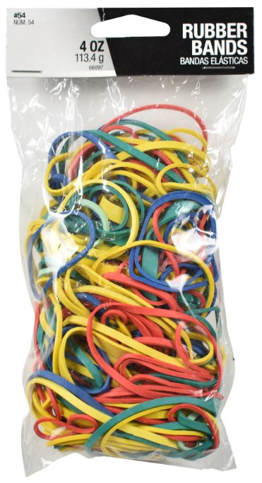 #54 Assorted Rubber Bands - 4 oz. Pack