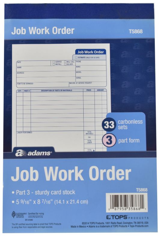 Job Work Order - 33 Sets