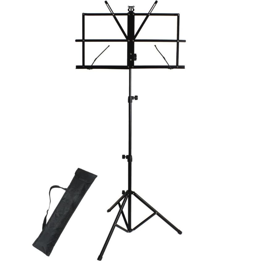 Black Adjustable Music Stand with Carrying Bag