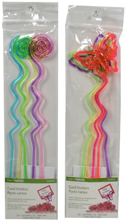 Card Holder - Butterfly & SPIRAL Assorted - Pack of 5 with Cards