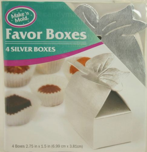 Silver Favor Boxes - 4 pcs.