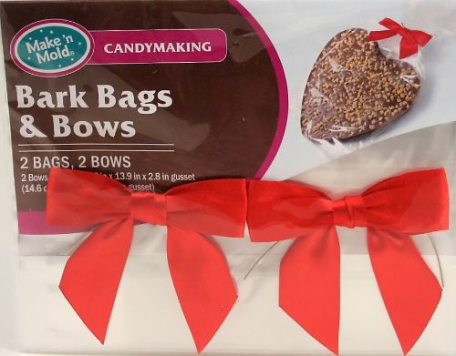 Red Bark Bags & Bows - 2 pcs