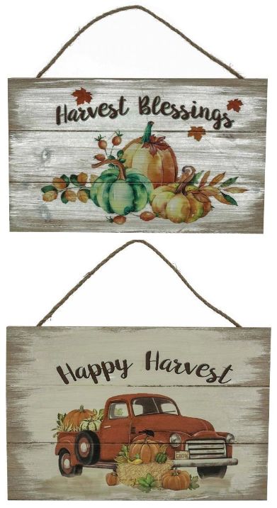 Harvest Wood SIGNs - 2 Assorted