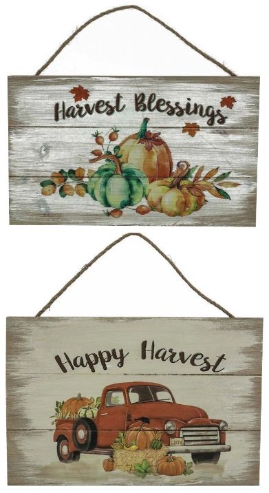 Harvest Wood Signs - 2 Assorted