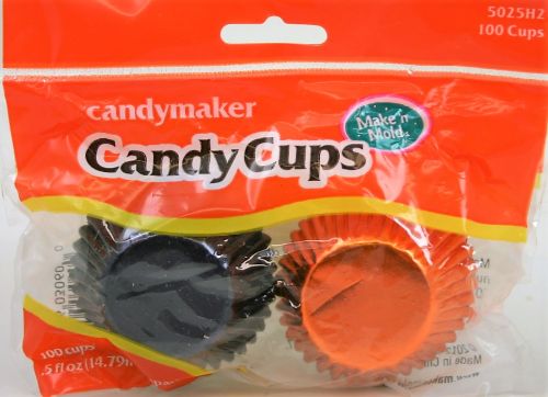 Candy Cups - Orange / Black - 100 pcs.