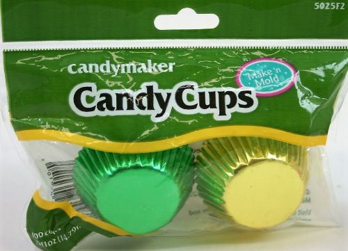 Candy Cups - Green / Gold - 100 pcs.