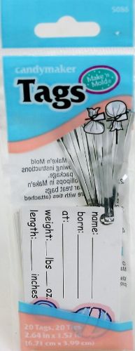 Baby Rattle Treat Tags - 20 pcs.