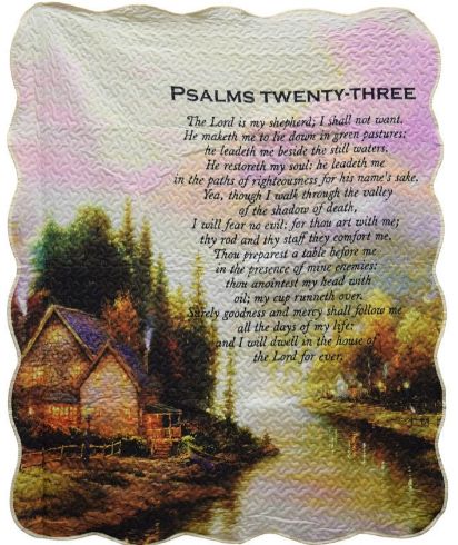 Psalms 23 Quilted Throw