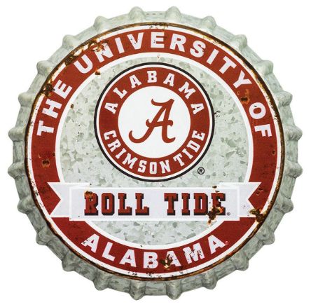 Alabama Crimson Tide Distressed Bottle CAP Sign