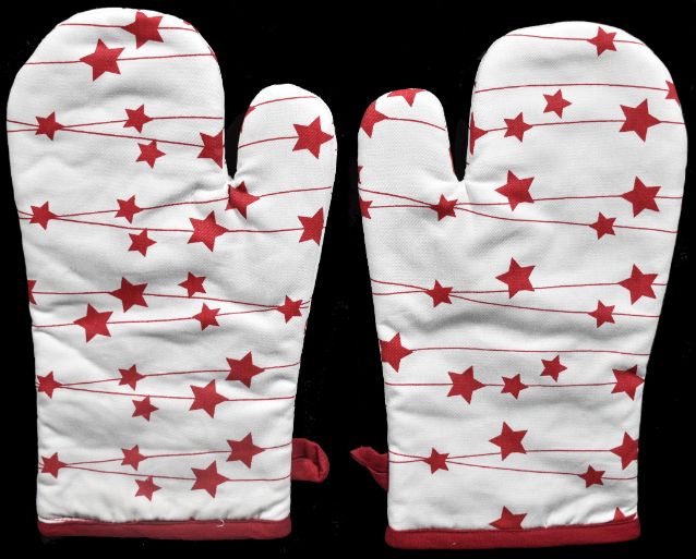 Set of 2 Oven Mitts - Star Print