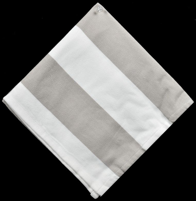 Set of 6 Napkins - Beige & White Stripe