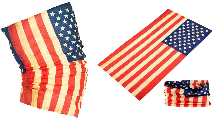 Tubular Gaiter & Multifunctional Face Mask- Vintage American FLAG