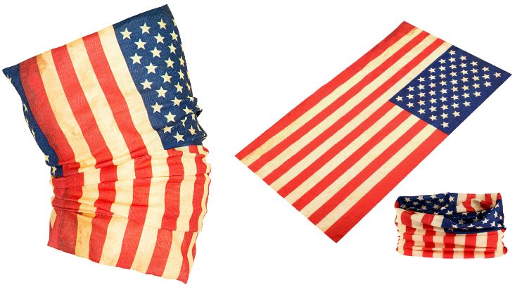 Tubular Gaiter & Multifunctional Face Mask- VINTAGE American Flag