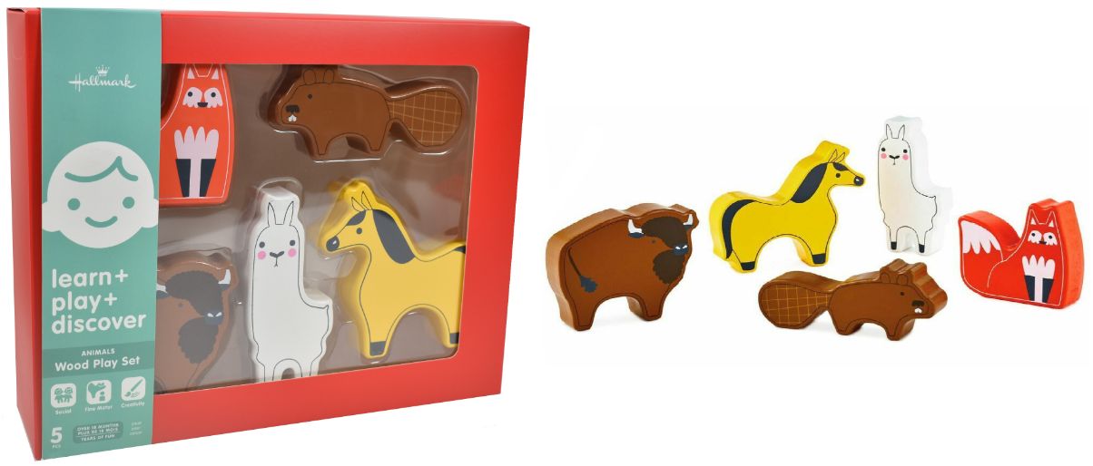 Hallmark 5 Piece Wood Playset - Animals