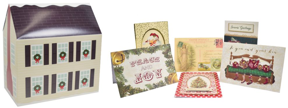 Keepsake Box of 40 Assorted Christmas Cards with Envelopes