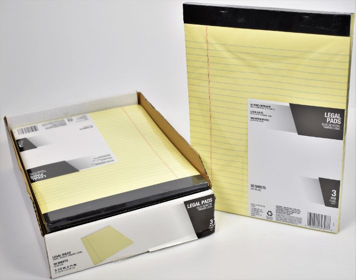 Legal Pads - Yellow - Pack of 3