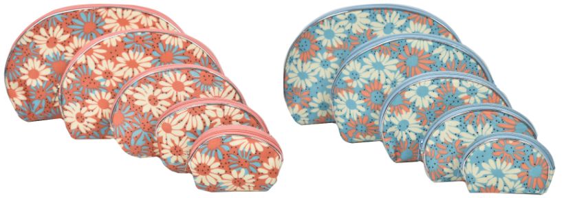 5 Piece Bag Set - 2 Assorted Flower Design