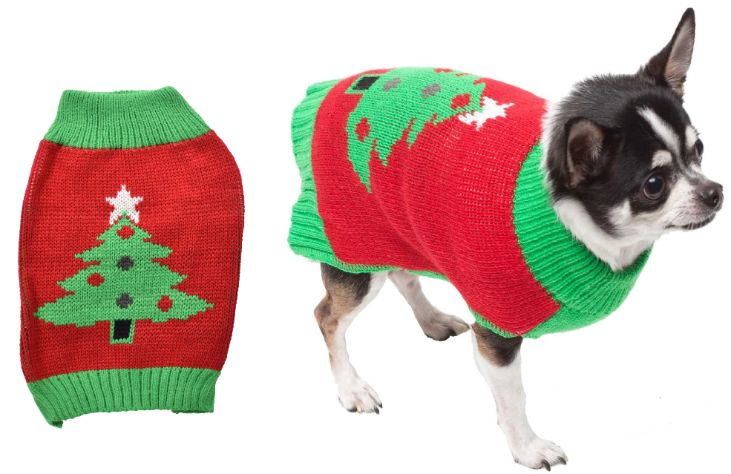 Christmas Tree Dog SWEATER - Small